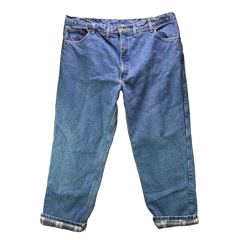 Vintage Carhartt Jeans Mens 42x32 Flannel Lined B21 DST Denim Made in USA Union